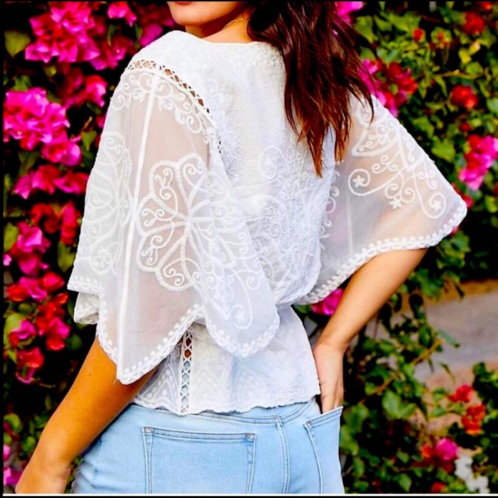 Maurices mesh embroidered blouse